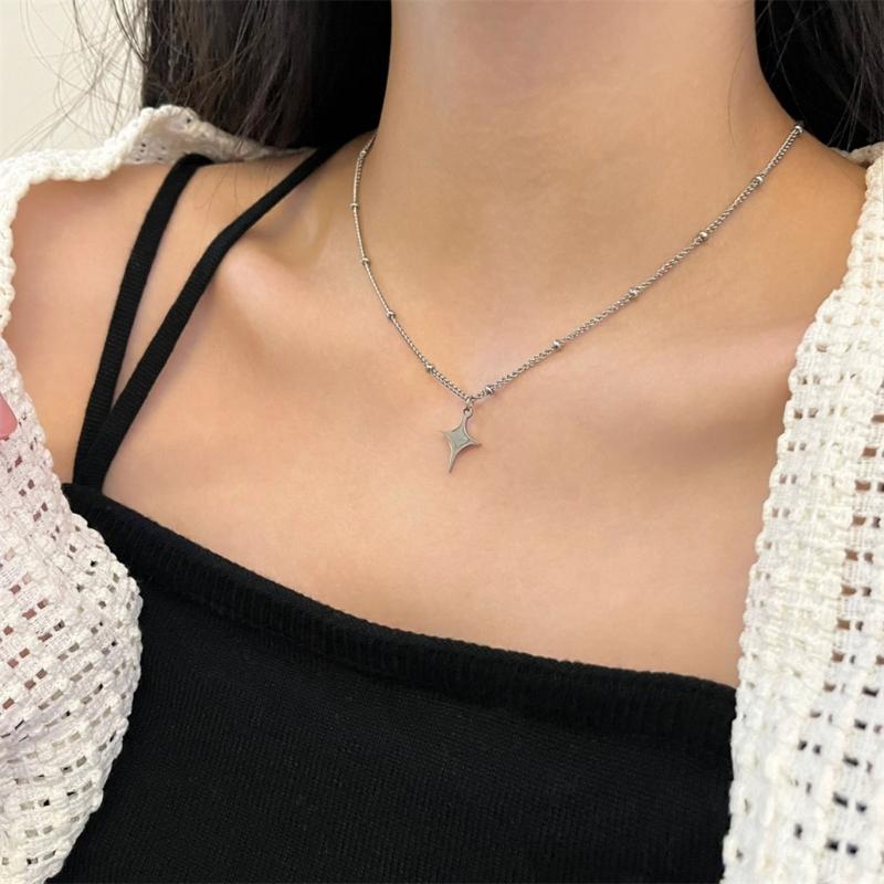 Chain Necklace Y2k Star Neck Jewelry Alloy Material Gift for Fashion Lover