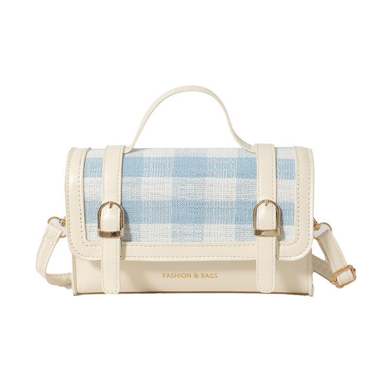 Stylish Urban Chic Plaid Handbag For Women 2024 Trendy Color Block Shoulder Bag