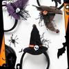 Halloweenowe Opaski z Czapką Czarownicy z Detalami Czapki i Czaszki Modne Opaski Magiczna Dekoracja Imprezowa