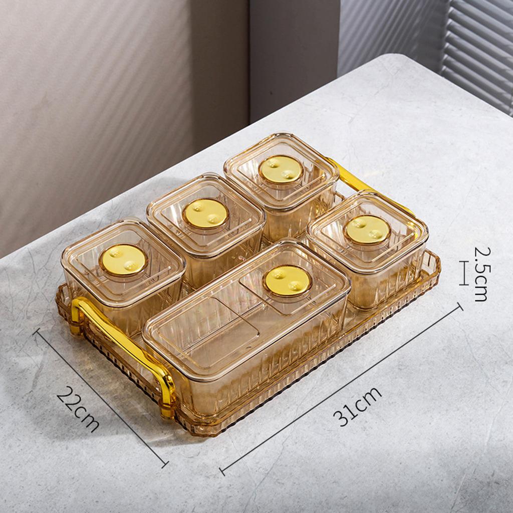 6 Bowls/Set Ried Fruit Salad Nuts Plate Snack Dishes Acrylic Dessert Jar Storage Dish Candies Container for Home Kitchen