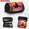 1pc Two Cats In the Moonlight Design Double Layer Flip Pencil Case-Large Capacity Zipper Closure, Suitable for Schools, Offices and Travel, Ideal Birt