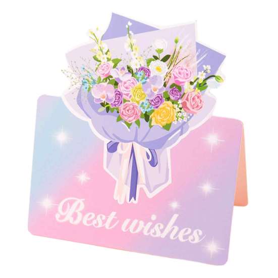 Mothers Day Flower Cards 10Pcs 3D Thank You Card, Floral Bouquet Greeting Best Wishes Note Card Appreciation Gifts for Anniversary, Mother's