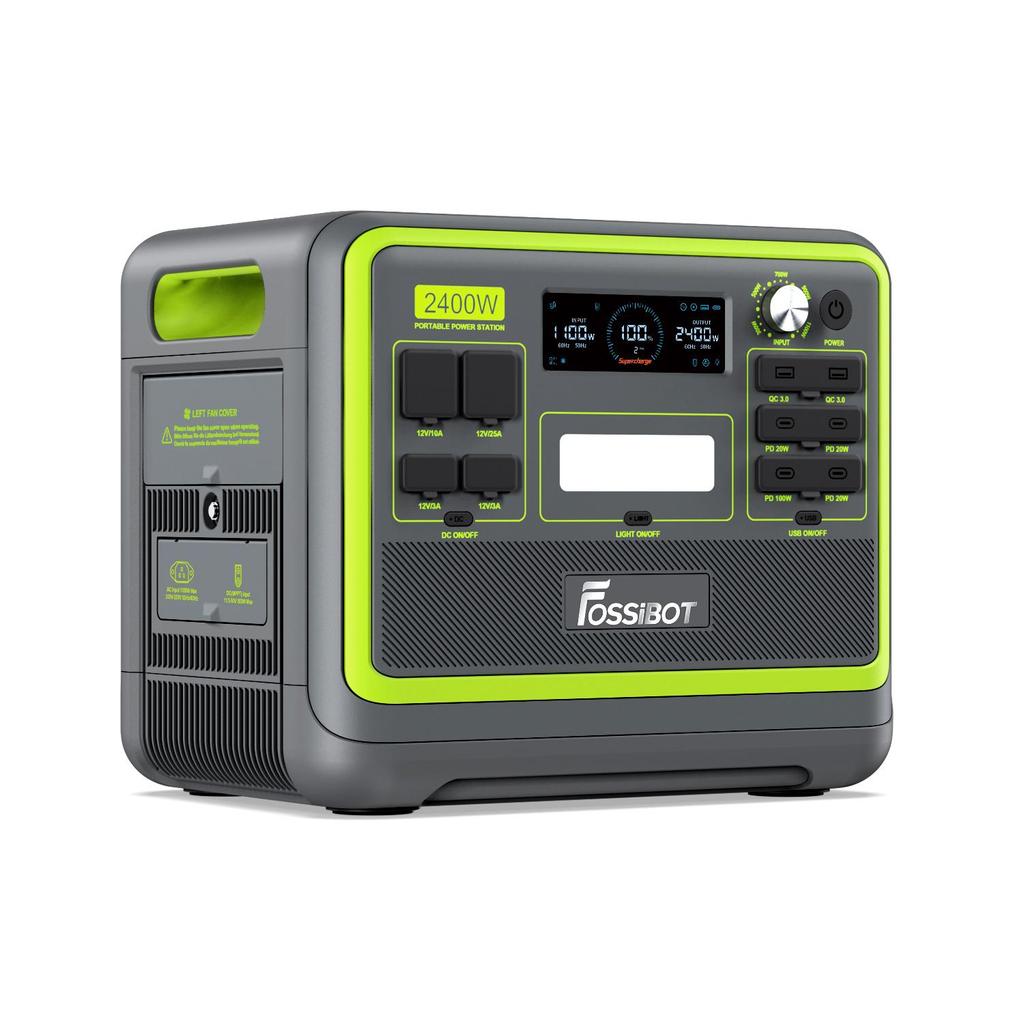 Générateur Solaire Électrique - FOSSIBOT - F2400 - 2048Wh - 2400W - Portable et Résistant IP68