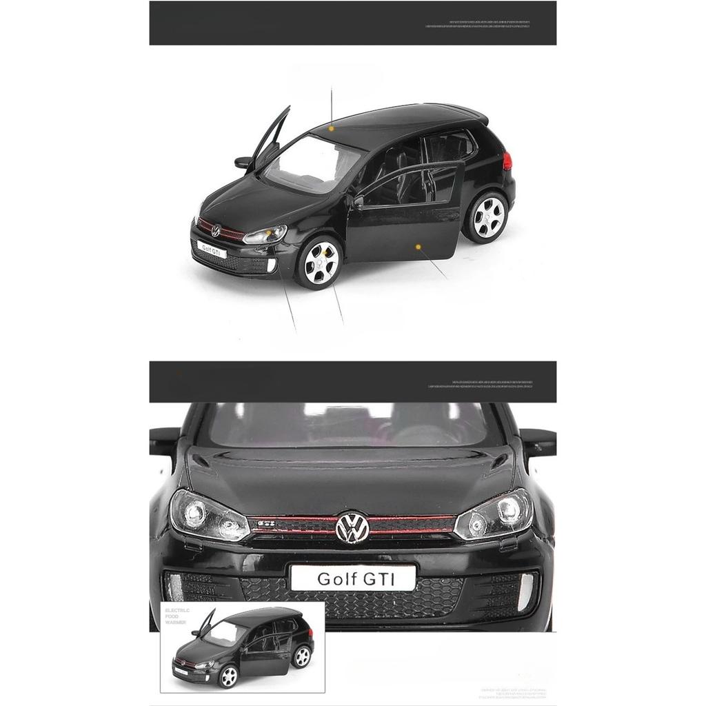 1/36 Volkswagen Golf 6 GTI Macchinina Giocattolo Diecast Modello Miniatura SUV Ritorno a Molla Portiere Apribili Collezionabile Educativa Regalo Bambino