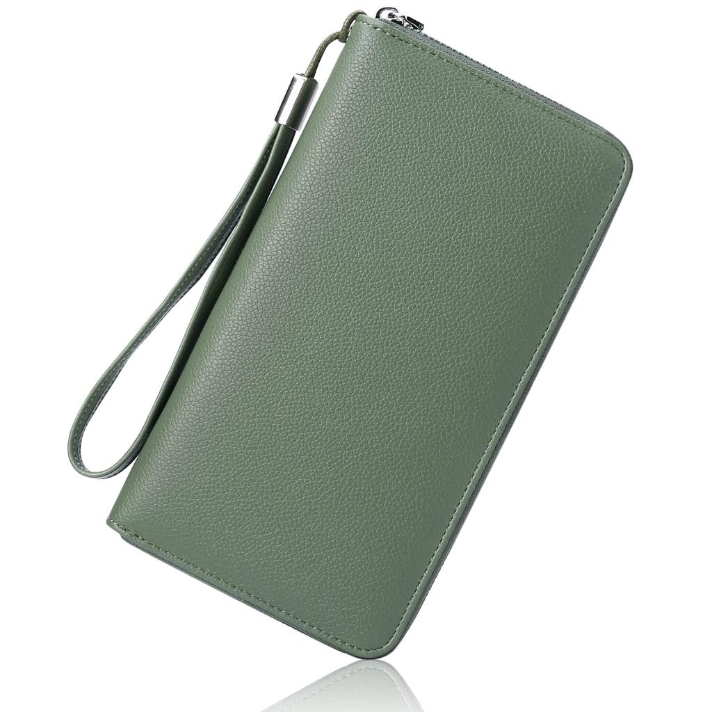 RNIEGA Women's Long Wallet, Large Capacity, Comfortable To the Touch, Multifunctional, Coin Purse, Card Pockets, Anti-Skimming, Stylish, Authentic