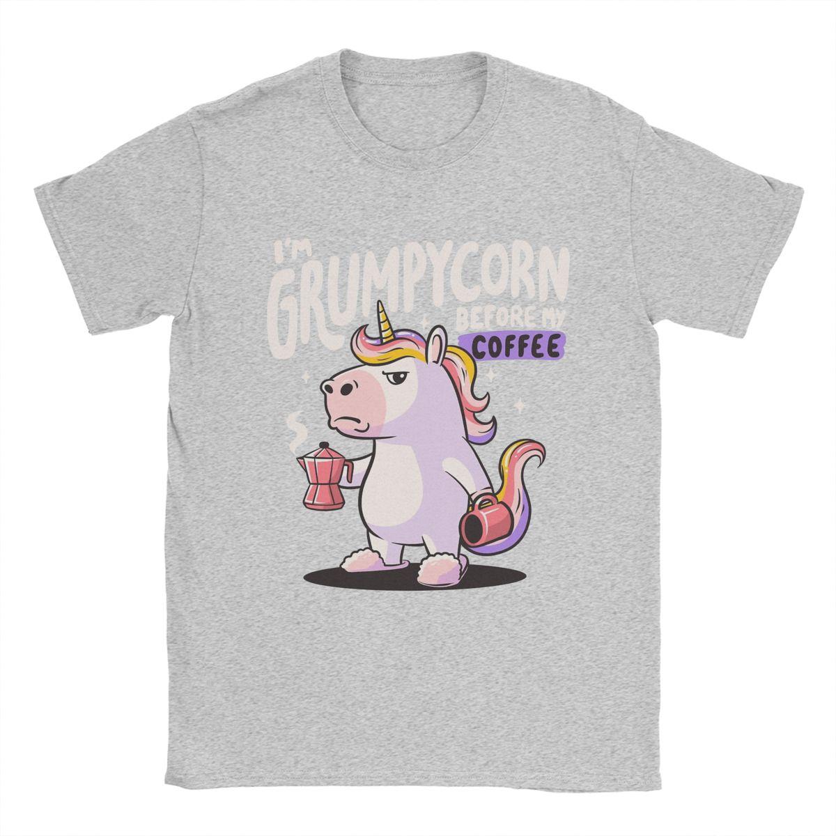 

Чоловіча Жіноча Футболка Grumpycorn Милий Буркотливий Єдиноріг Кава Подарунок Сорочка Вбрання Новинка Бавовняна Футболка Футболка Одяг Графічний Друк XXL сірий колір