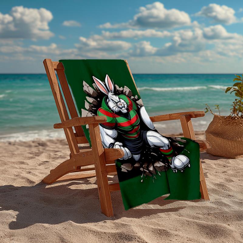 South Sydney Rabbitohs Fashion Beach Towel: Ideal for Summer Adventures Soft, Absorbent and Quick Drying Suitable for Swimming and Bathing