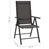 VidaXL 6x Chaises de Jardin Pliables Chaises de Terrasse Chaises de Patio Sièges de Terrasse Sièges Réglables d'Extérieur 312179