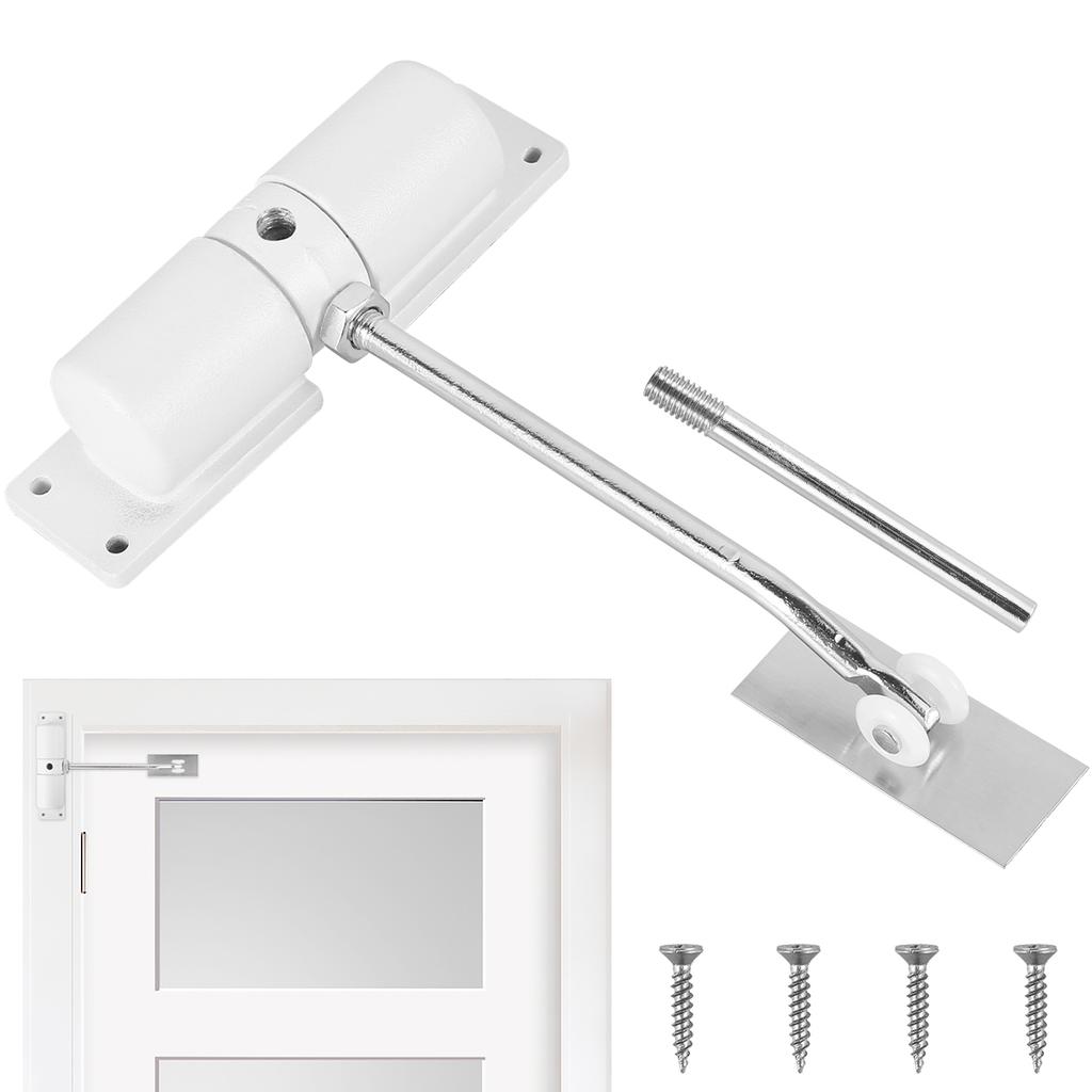 Automatic Door Closer Metal Safety Spring Door Closer Spring Adjustable Closer Durable Convert Hinged Door to Self-Closing Door
