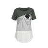Women's Fashion Short Sleeve Cotton T-shirt Stripe  Maternity Top