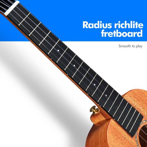 Enya EUC-MS Concert Ukulele, Solid Mahogany, 23-Size Beginner Set, with Beautiful Cherry Blossom Head and Waterproof Cotton Case