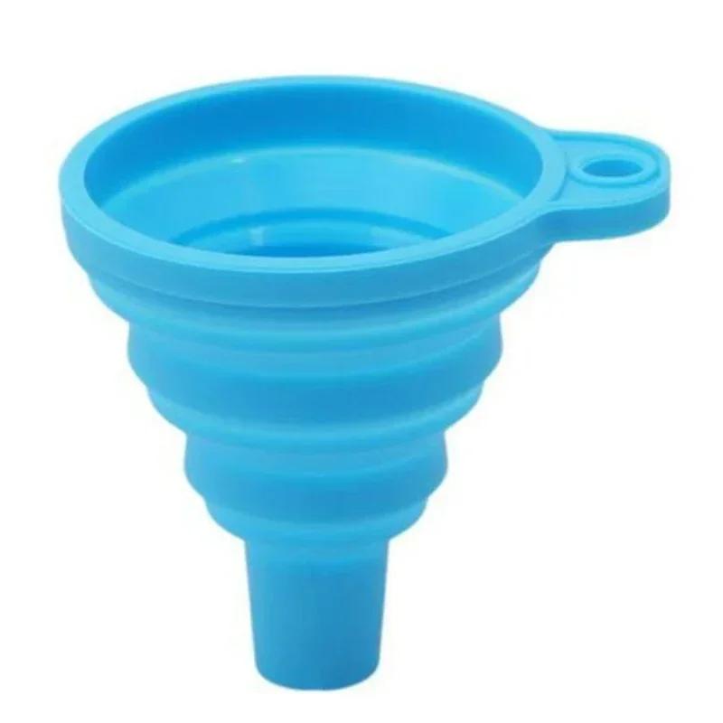 Reusable Universal Silicone Funnel Washer Fluid Foldable  Water Filling  Bottle Liquid Transfer Food Grade Kitchen Accessories