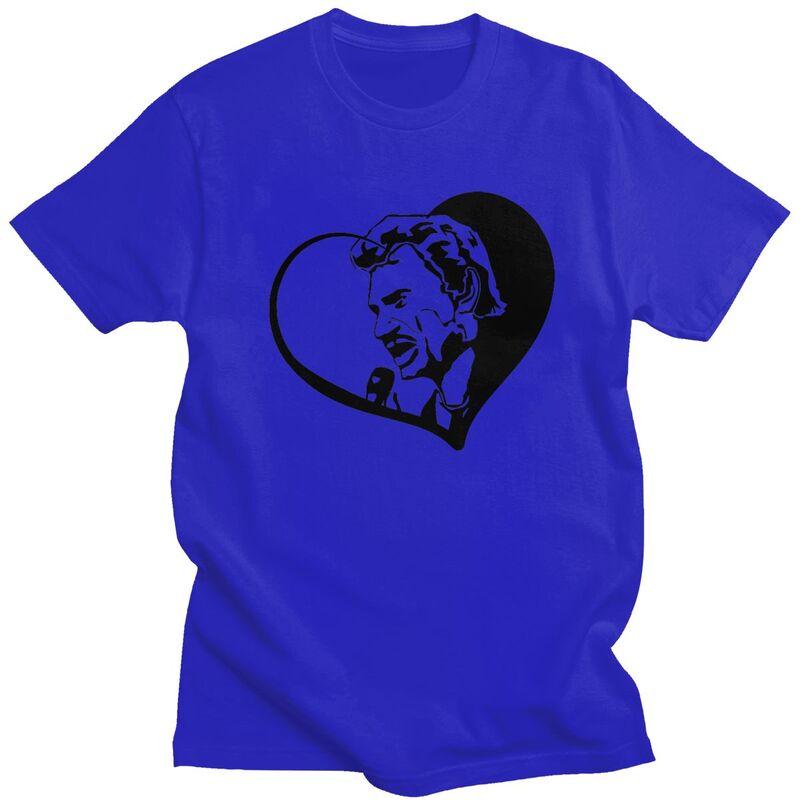 Custom French Rock Legend Johnny Hallyday Tshirts for Men Short Sleeve Leisure T Shirt Cool Tshirts Pure Cotton Tee Gift Idea