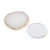 Nail Art Polish Palette Glass Resin Gilded Edges Nail Art Makeup Mixing Tray for Nail Salon DIY Enthusiasts 2pcs