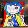 Coraline 2D Flat Pattern Flannel Blanket High Quality All Seasons Warmth and Comfort Perfect for Christmas Gifts.