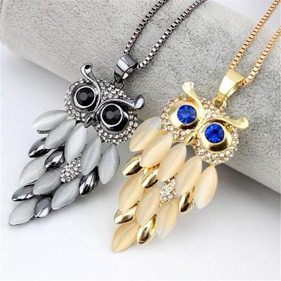 Vintage Owl Necklace European and American Pendant Long Sweater Chain Jewelry