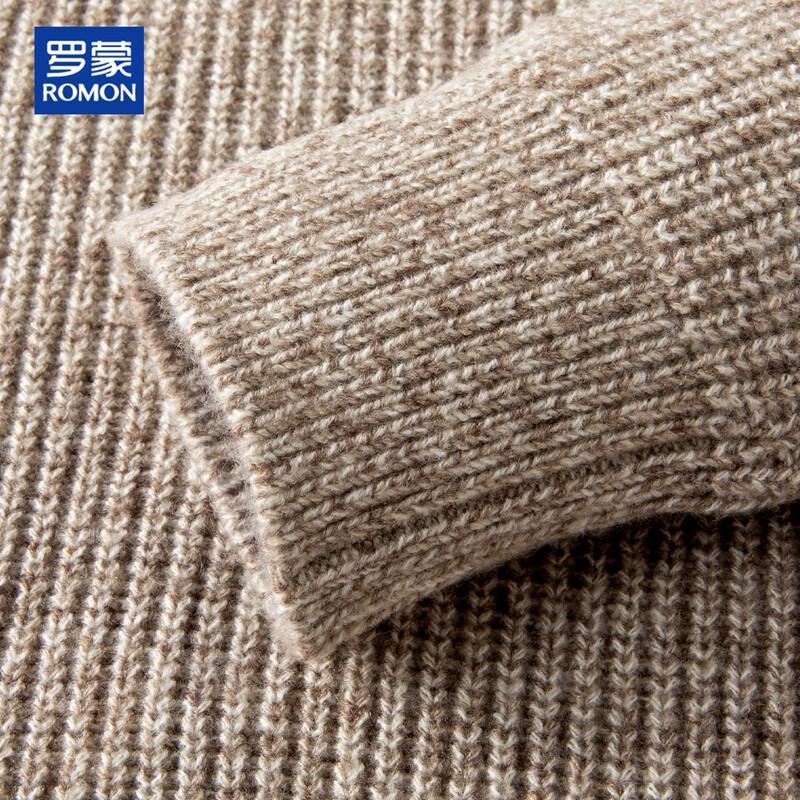ROMON Men's Casual Crew Neck Wool-Blend Knit Sweater