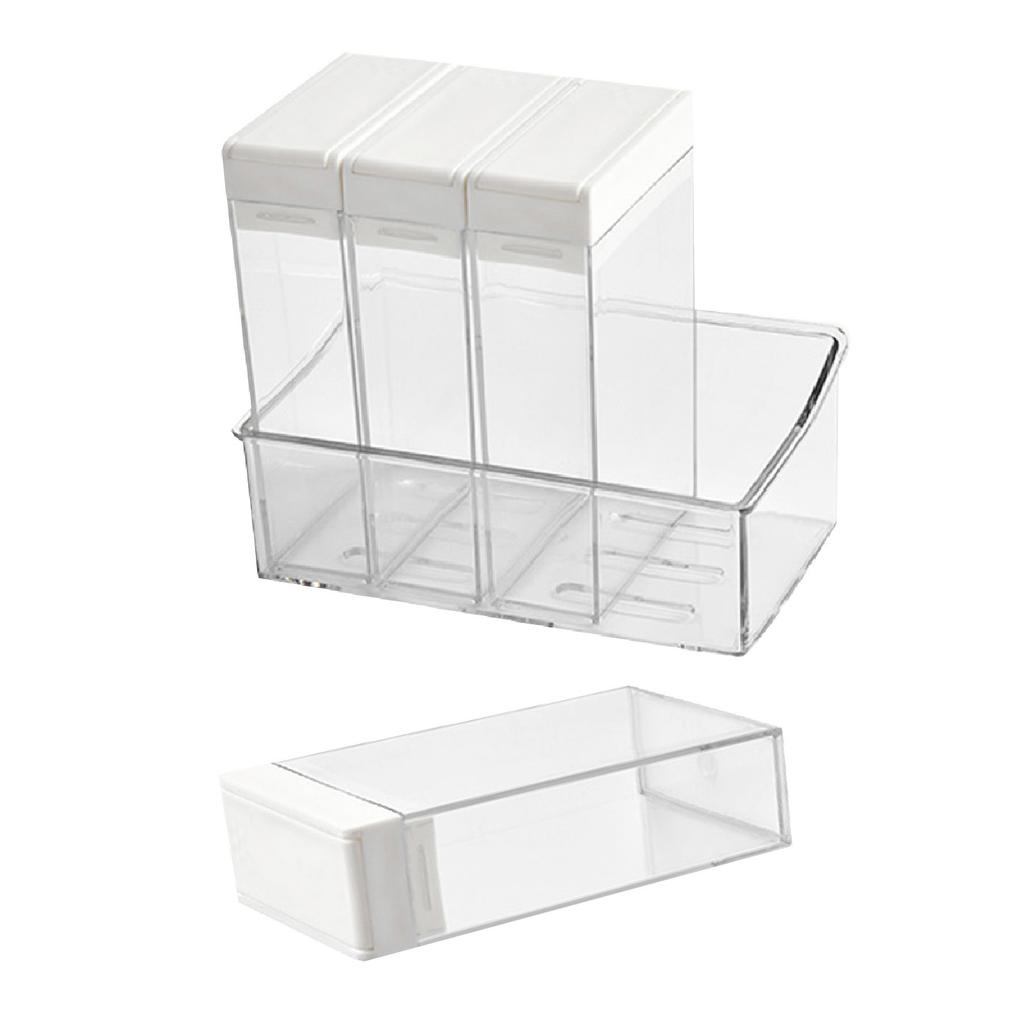 4 ks krabičky na koření, těsně uzavřené, průhledné, sůl, cukr, koření, nádoba na kuchyňské koření