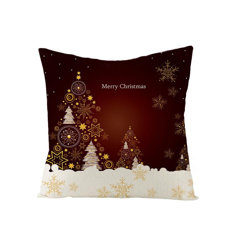 New Christmas Pillow Cover Printed Decorative Cushion Cover Home Sofa Cushion Linen Sofa Back