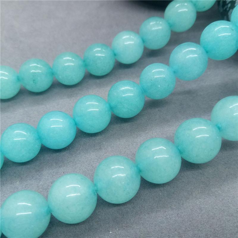 Natural Stone Gemstone Blue Chalcedony Loose Beads for Bracelet Necklace Jewelry Accessories