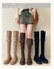 Women's over the knee long boots 2026 new style thick heel retro rivet large size suede two on knight boots