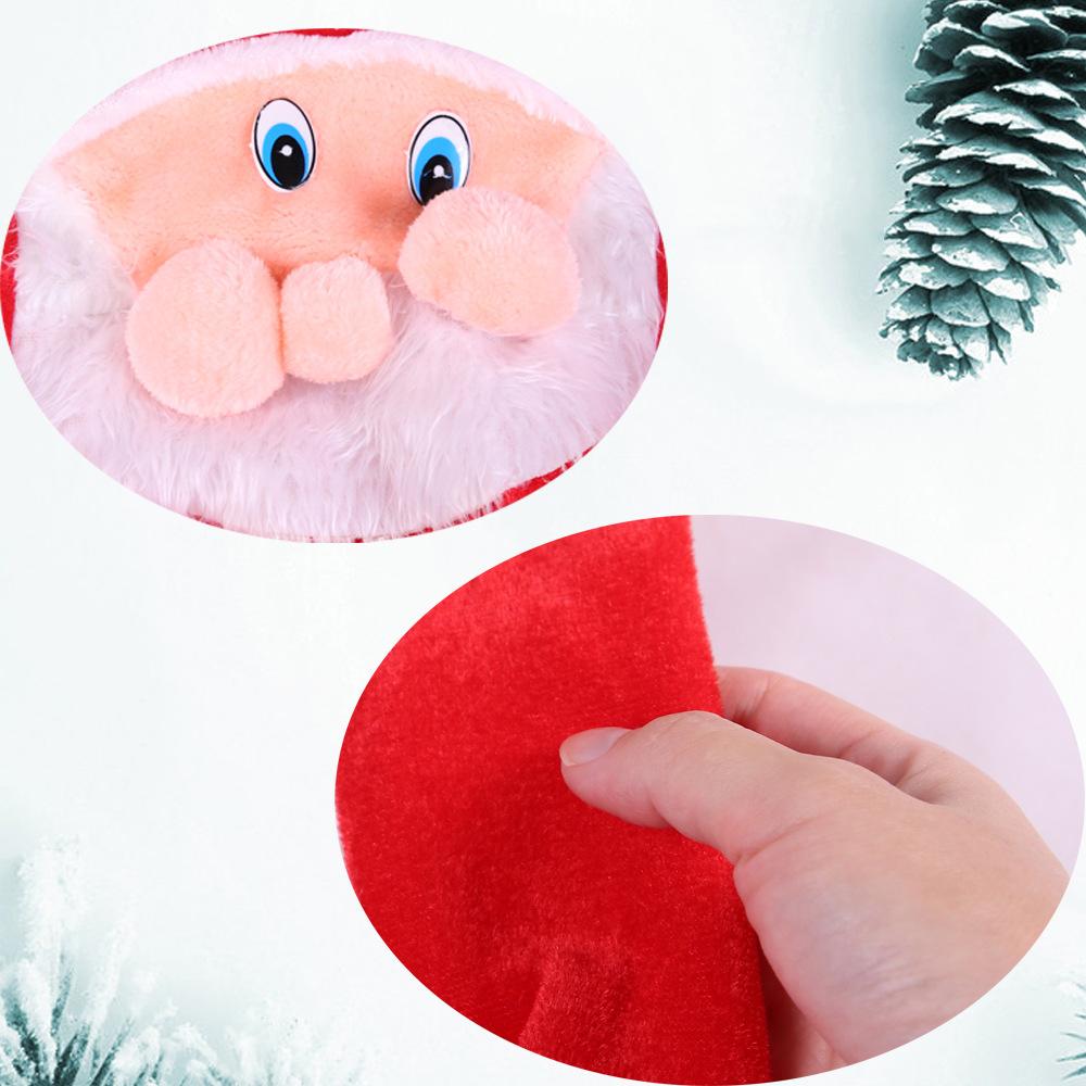 Red Velvet Santa's Present Sack Bags with Drawstring Santa Claus Backpack Christmas Candy Gift Bags Christmas Eve Gifts Storage