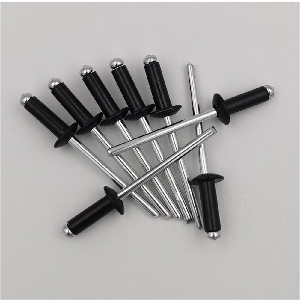 120pcst M2.4 M3.2 Black Aluminium Blind Rivets Nail Decoration Rivets For Furniture Assortment Kit