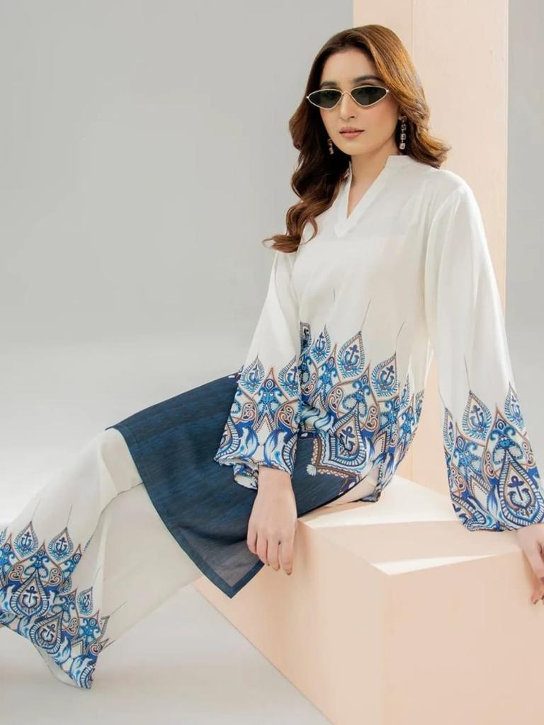 Women Designer Top Tunic Cotton Kurta Pant Cord Set Indian Bollywood Party Wear Kurti