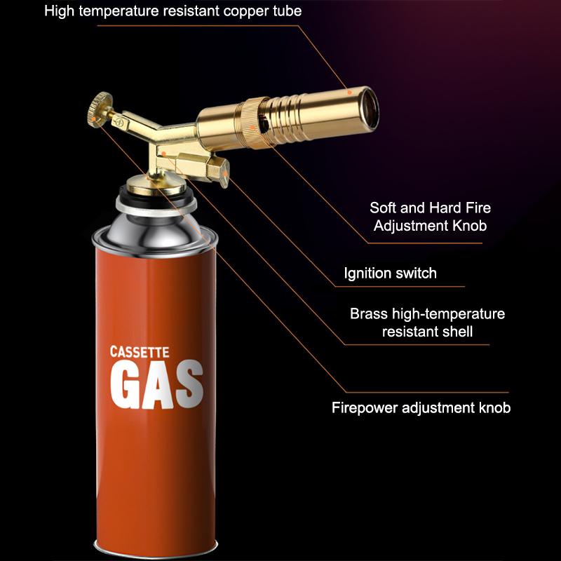 Torcia a Gas Saldatura Portatile Ugello Fiamma Bruciatore Butano Campeggio Esterno Barbecue Accendino Lanciafiamme Articoli da Cucina Attrezzatura per Saldatura