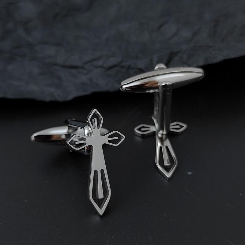 Roman Cross Men's Brooch Cufflinks Suit Dress Accessories Personalized Versatile Clothing