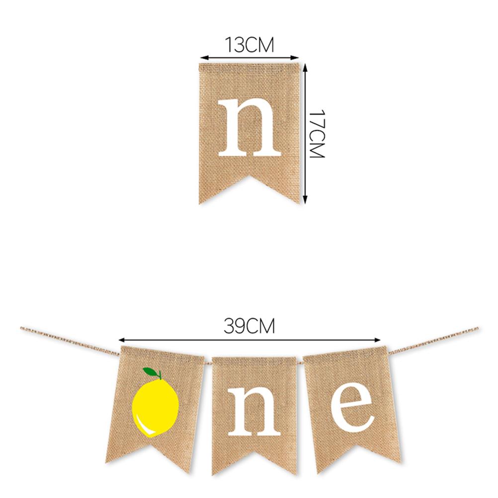 Burlap Banner Summer Themed Lemon Baby First Birthday Bunting Pull Flag Kids Party Decoration Hanging Garland (1)