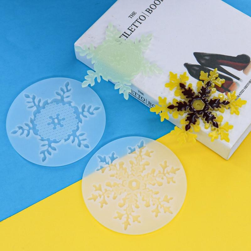 Reusable Snowflake Fondant Molds Silicone Keychain Pendant Mold Resin Charms Various Usage 3D Snowflake Silicone Molds