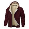 Autumn/Winter New Arrivals: Shearling-Lined Thickened Cardigan with Hood Men's Casual Shearling-Lined Jacket