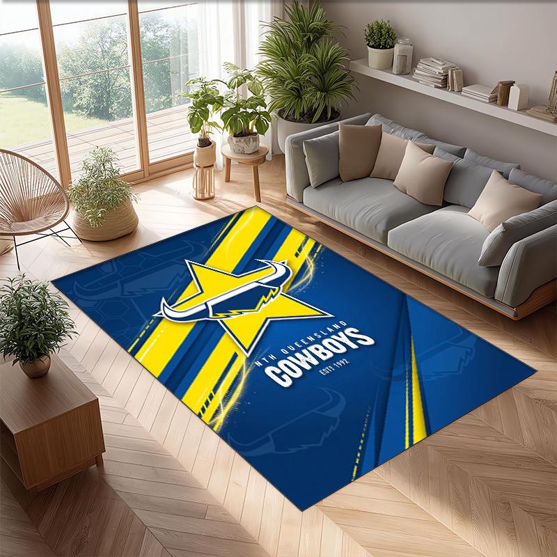 Tappeto in Cristallo di Velluto North Queensland Cowboys Morbido Anti?Tappetino Antiscivolo Comodo per Casa Soggiorno Camera da Letto Tappeto Decorativo