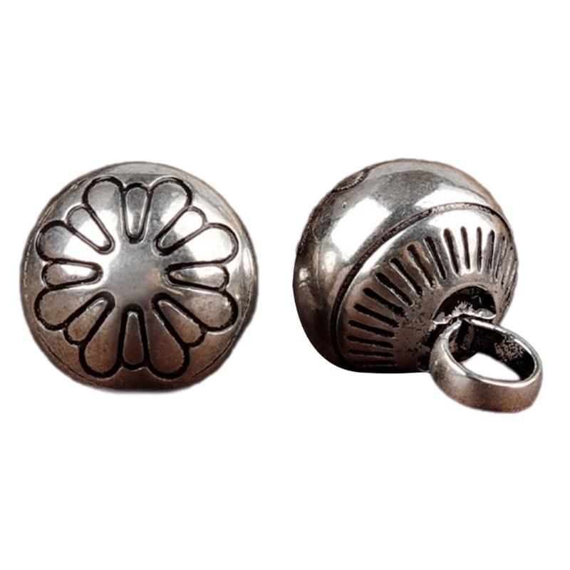 Elegant Silvering Knot Button Bead for Traditional Cheongsam and Shirt Vintage Metal Carved Bead Button for Han Costume