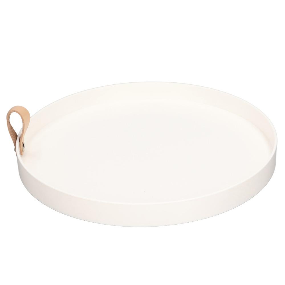 Serving Trays Round Jewelry Dish Simple White Trinket Dish Waterproof ABS Portable Storage Tray Bedroom Table