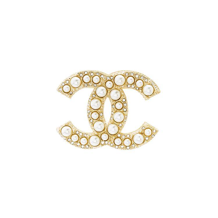 

Chanel CC Brooch Artificial Crystal Women Brooch Gold White A64762-Y09530-Z2048 Box+Padding Board,F,Gold White