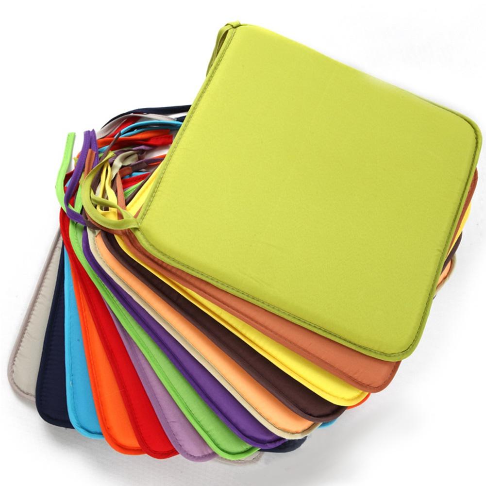 1Pc Square Chair Seat Pads with Cord for Home Car Sofa Office Decoration Square Solid Pads Color Ran