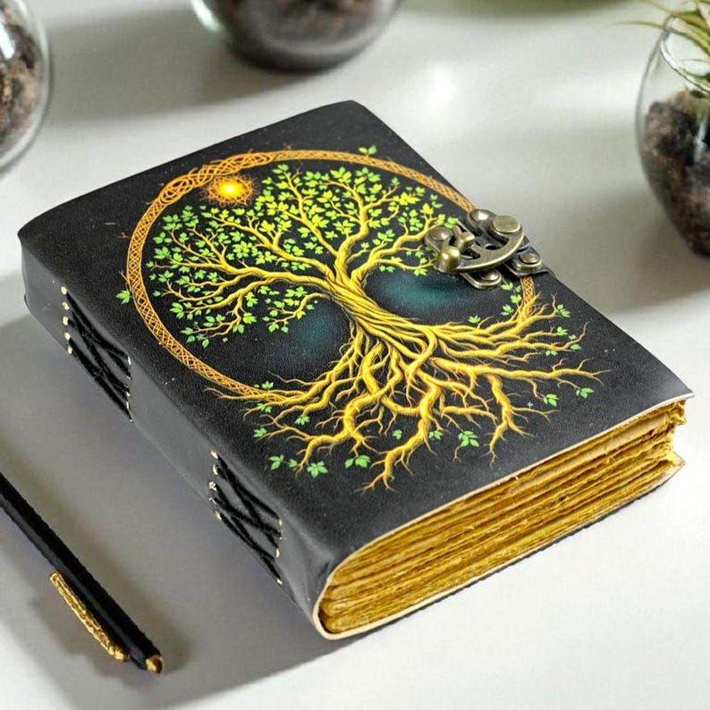 Tree of Life Leather Grimoire Journal:  Book of Shadows