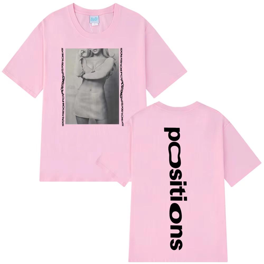 2026 FrühlingSommer Ariana Grande Positions Album Muster Herren und Damen ModeÄsthetische T-Shirts 4XL gray