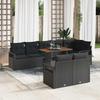 Garden Sofa Set with Storage 9 pcs Black Poly Rattan