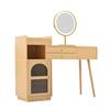 Dressing Table Strong Load-bearing Sufficient Storage Capacity Spacious Desktop LED Light Design with Mirror Burr-Free 3-Color Table