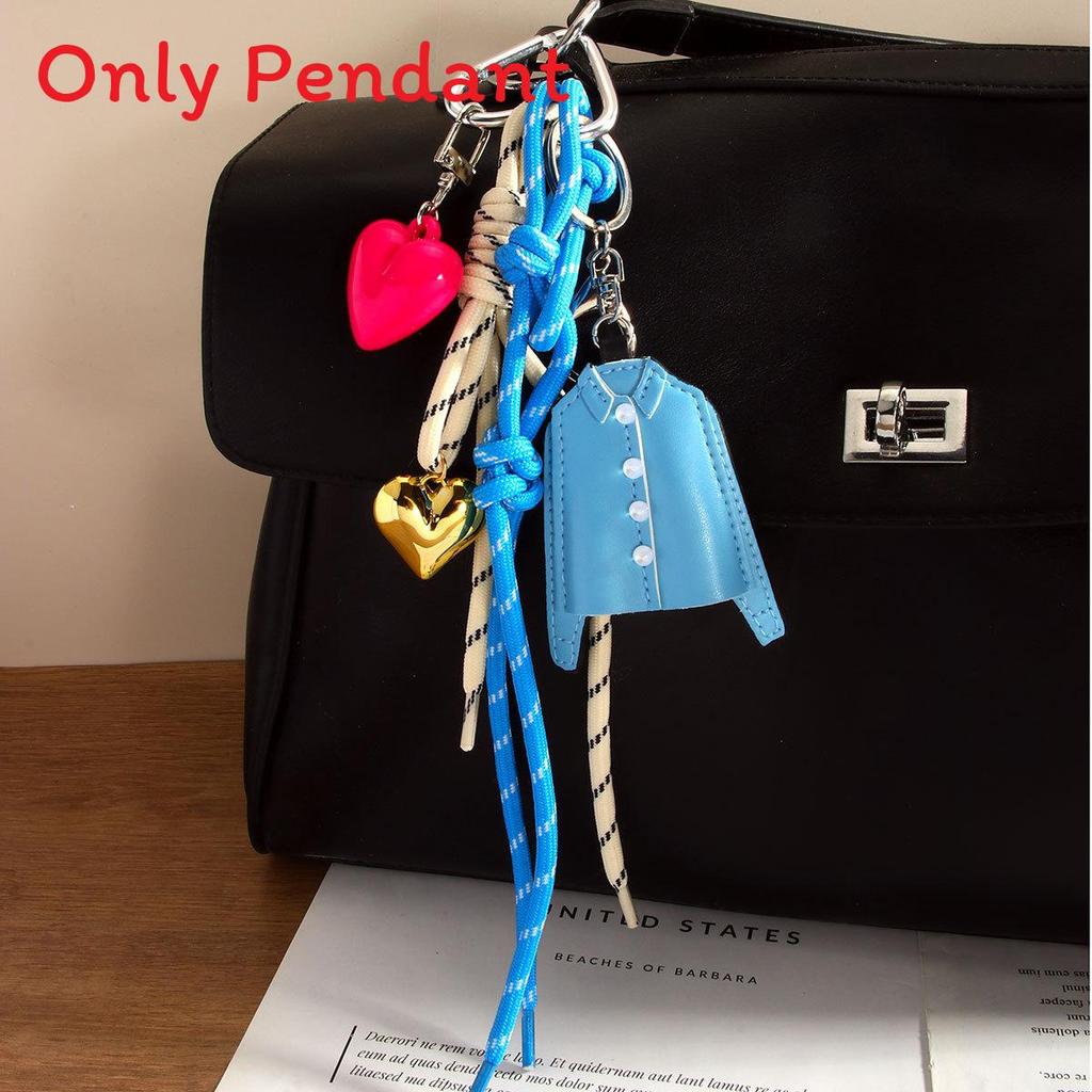 Pu Shirt Keychain With Heart Woven Rope For Casual Bag Decor