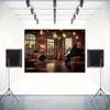 2D Retro Music Studio Backdrop Jazz Band Photography Background