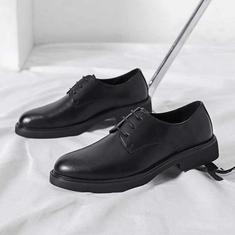 Simple Casual Shoes Men's Genuine Leather Shoes Soft Soles Comfortable Men's Business Shoes Office Formal Shoes Lace Up