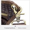Men Vintage Crocodile Grain Top Grain Genuine Leather Motorcycle Thigh Leg Bag Multifunctional Waist Hip Fanny Pack For Riding