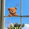 Cartoon Cute Greeting Teddy Bear Bedroom Decoration Wall Sticker for Children's Room