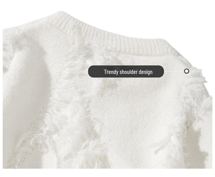 Męski sweter pulower z okrągłym dekoltem - Jesień/Zima 2024, Modny luźny krój, Styl lazy, 688P51