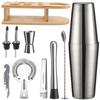 Bar Shaker Shaker Stainless Steel Japanese Shaker Semicircular Cocktail Shaker 10-Piece Set
