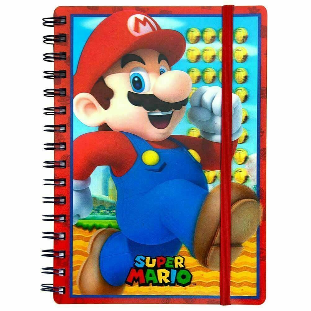 Cuaderno A5 con tapa metálica Super Mario 3D One Size azul/rojo